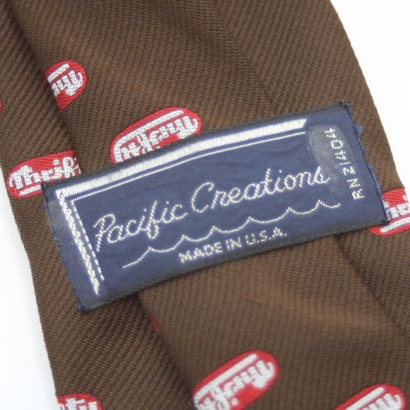 Thrifty Red Logo Brown Employee Necktie Ice Cream Rite Aid Pacific Creations - Picture 3 of 5